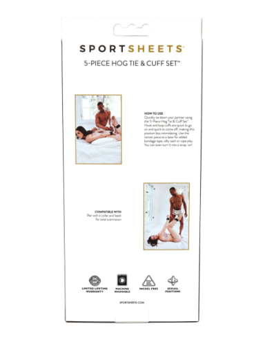 SPORTSHEETS 5 PIECE HOG TIE & CUFF SETT