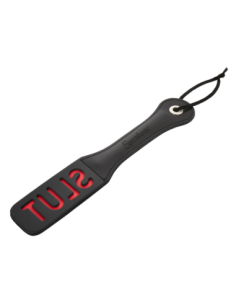 SPORTSHEETS 12 INCH LEATHER SLUT IMPRESSION PADDLE