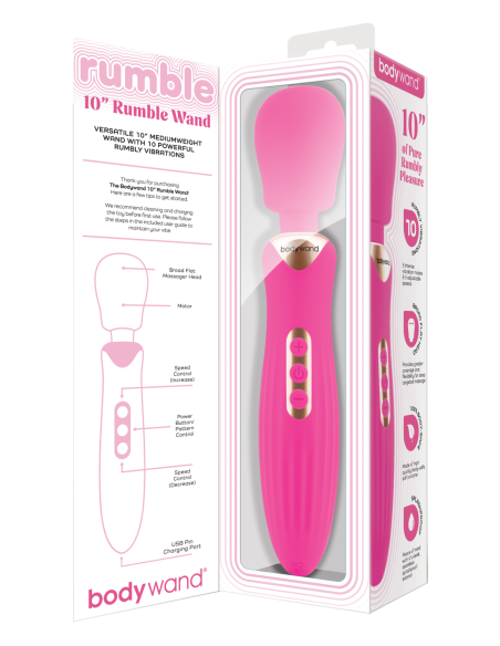 BODYWAND VARITA RUMBLE 10 PULGADAS ROSA FUERTE