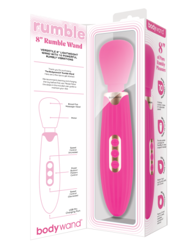 VARITABODYWAND RUMBLE 8 PULGADAS ROSA FUERTE