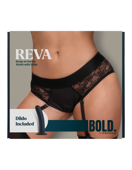 BOLD. REVA STRAP-ON GARTER BRIEF WITH DILDO