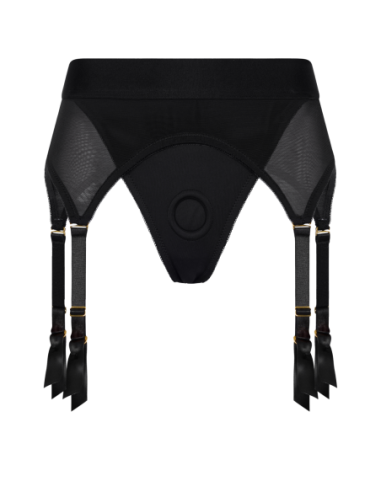 BOLD. VAIL STRAP-ON GARTER THONG WITH DILDO