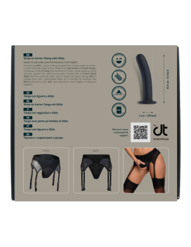 BOLD. VAIL STRAP-ON GARTER THONG WITH DILDO