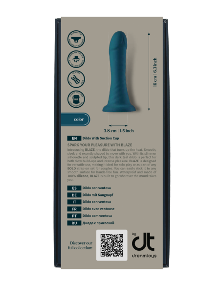 BOLD. BLAZE DILDO WITH SUCTION CUP BLAZE WITH 6 INCH DILDO