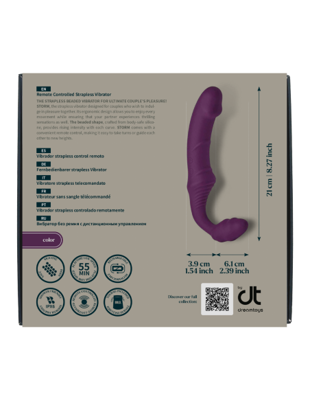 AUDAZ. STORM VIBRADOR SIN TIRANTES CON CONTROL REMOTO STORM CON CONSOLADOR DE 6 PULGADAS