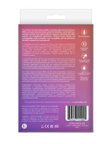 CONSOLADOR VIBRADOR CURVA DE COLORES 5 PULGADAS...