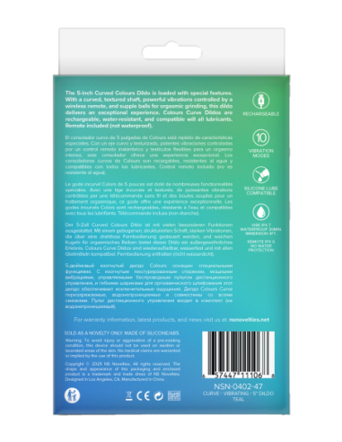 COLOURS CURVE VIBRATING 5 INCH DILDO TEAL