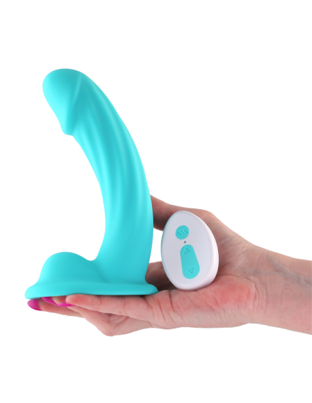 CONSOLADOR VIBRADOR DE 6 PULGADAS DE COLORES CURVA VERDE AZULADO