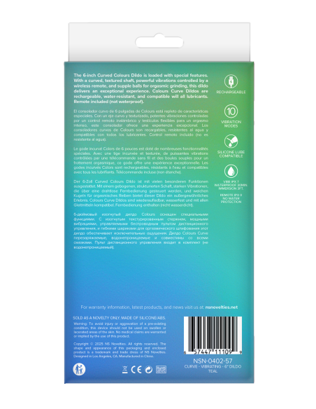 CONSOLADOR VIBRADOR DE 6 PULGADAS DE COLORES CURVA VERDE AZULADO