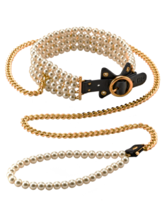 GUILTY PLEASURE LUMINIOUS PEARL LEASH AND COLLAR