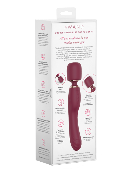 LE WAND VIBRADOR DE VARITA DE DOBLE EXTREMO FUSION G 2 EN 1 DE FLAT TOP