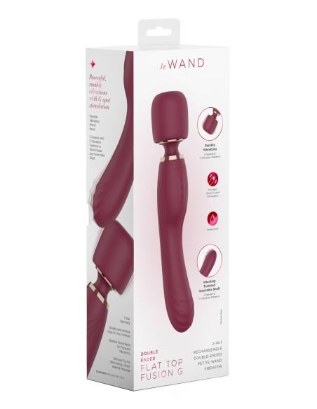 LE WAND VIBRADOR DE VARITA DE DOBLE EXTREMO FUSION G 2 EN 1 DE FLAT TOP