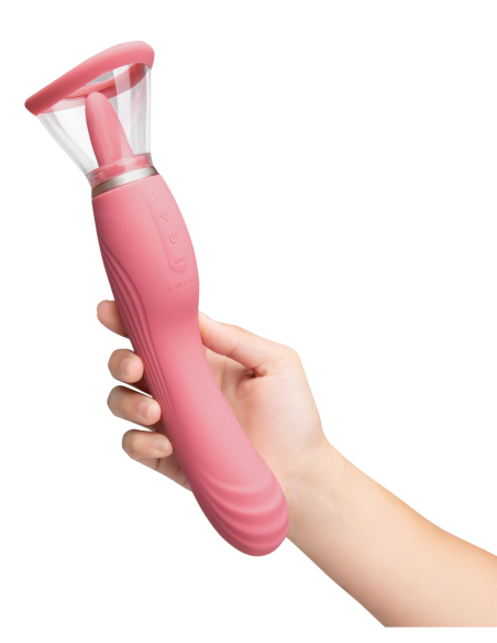 LE WAND LICK 3-1 DOUBLE ENDED VIBE WITH LICKING TONGUE STIMULATOR