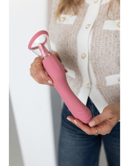 LE WAND VIBRA DE LAMER 3-1 DE DOBLE EXTREMO CON ESTIMULADOR DE LENGUA PARA LAMER