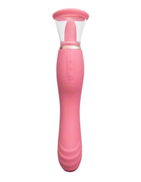 LE WAND VIBRA DE LAMER 3-1 DE DOBLE EXTREMO CON ESTIMULADOR DE LENGUA PARA LAMER