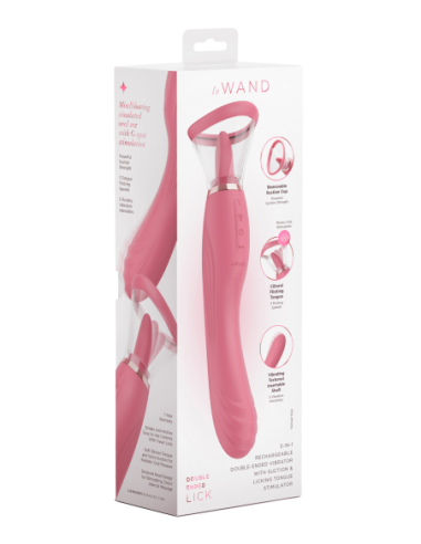 LE WAND LICK 3-1 DOUBLE ENDED VIBE WITH LICKING...