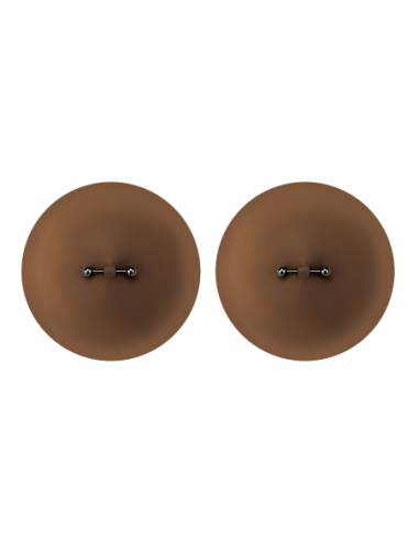PEEKABOOS SILICONE PIERCED NIPPLE COVERS, BROWN