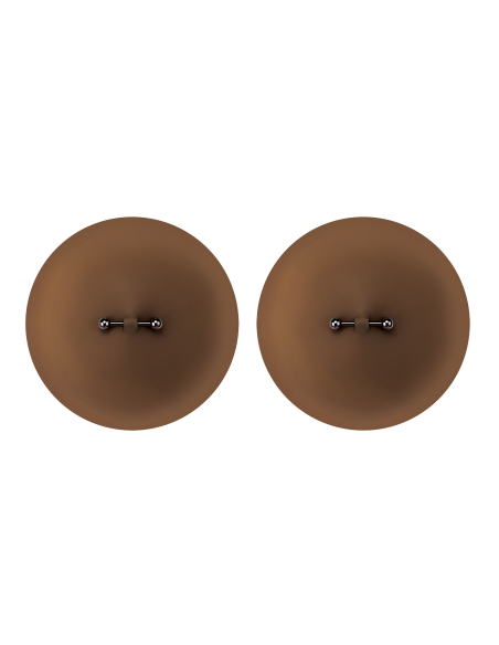 PEEKABOOS CUBIERTAS DE PEZONES PERFORADAS DE SILICONA, MARRÓN