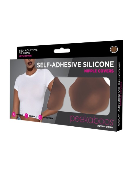 CUBIERTAS DE PEZÓN DE SILICONA AUTOADHESIVAS PEEKABOOS, MARRÓN