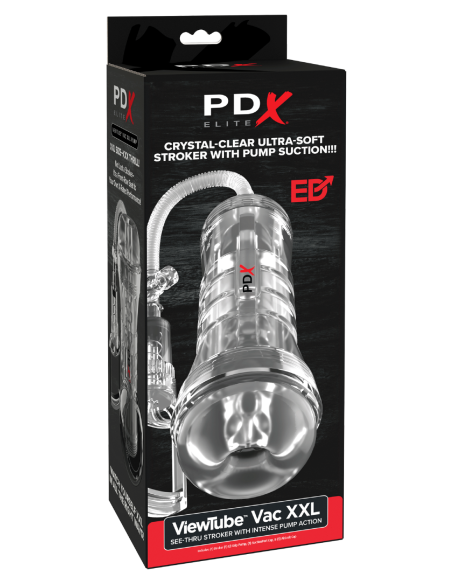 PDX ELITE VIEW TUBE VAC XXL PUMP SEE-THRU EZ-GRIP PUMP STROKER