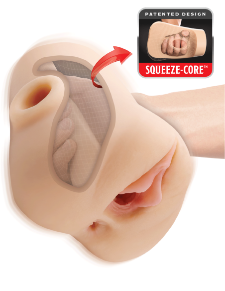 PDX PLUS DOBLE POUNDER VIBRADOR SQUEEZE STROKER