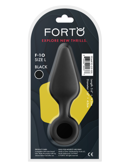 FORTO F-10 SILICONE PLUG W/ PULL RING LARGE BLACK