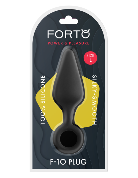 FORTO TAPÓN DE SILICONA F-10 CON ANILLO DE TRACCIÓN GRANDE NEGRO