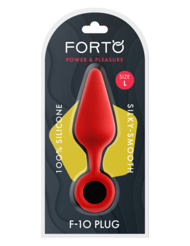 FORTO F-10 SILICONE PLUG W/ PULL RING LARGE RED