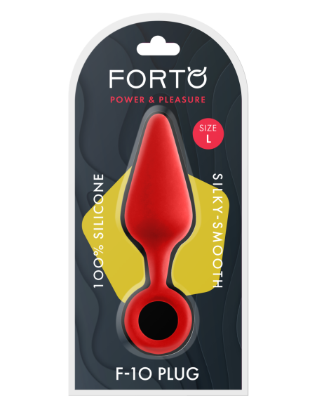 FORTO F-10 SILICONE PLUG W/ PULL RING LARGE RED