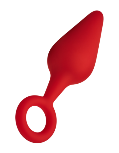 FORTO F-10 SILICONE PLUG W/ PULL RING MEDIUM RED