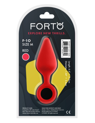 FORTO F-10 SILICONE PLUG W/ PULL RING MEDIUM RED