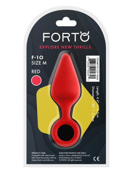 FORTO F-10 SILICONE PLUG W/ PULL RING MEDIUM RED