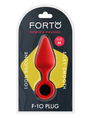 FORTO F-10 SILICONE PLUG W/ PULL RING MEDIUM RED