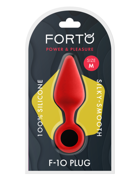 FORTO F-10 SILICONE PLUG W/ PULL RING MEDIUM RED
