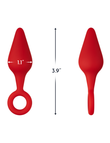 FORTO F-10 SILICONE PLUG W/ PULL RING SMALL RED