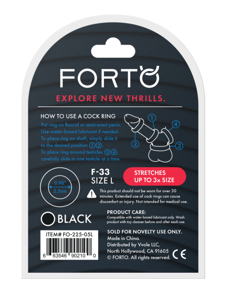 FORTO F-33 25MM C-RING GRANDE NEGRO