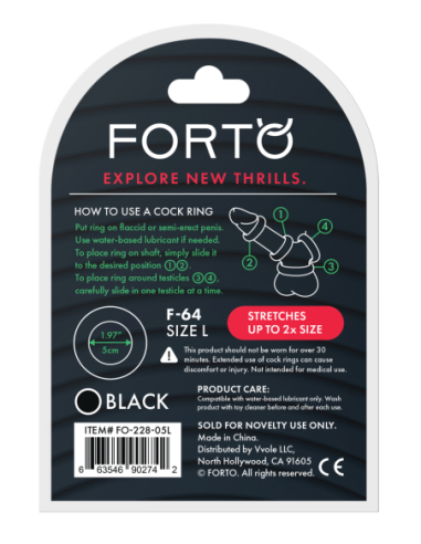 FORTO F-64 ANILLO DE 50 MM DE ANCHO GRANDE NEGRO