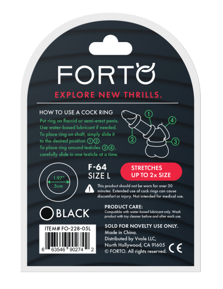 FORTO F-64 ANILLO DE 50 MM DE ANCHO GRANDE NEGRO