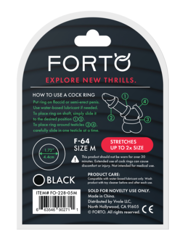 FORTO F-64 45MM DE ANCHO ANILLO MEDIO NEGRO