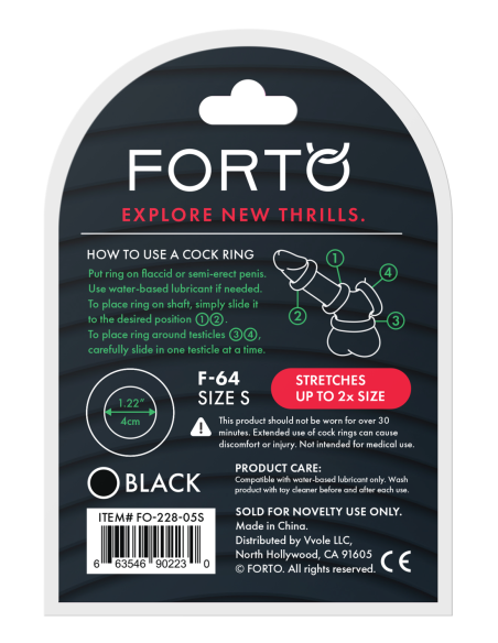 FORTO F-64 40MM RING WIDE SMALL BLACK