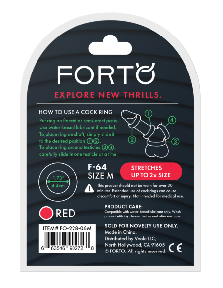 FORTO F-64 ANILLO DE 45 MM DE ANCHO MEDIO ROJO