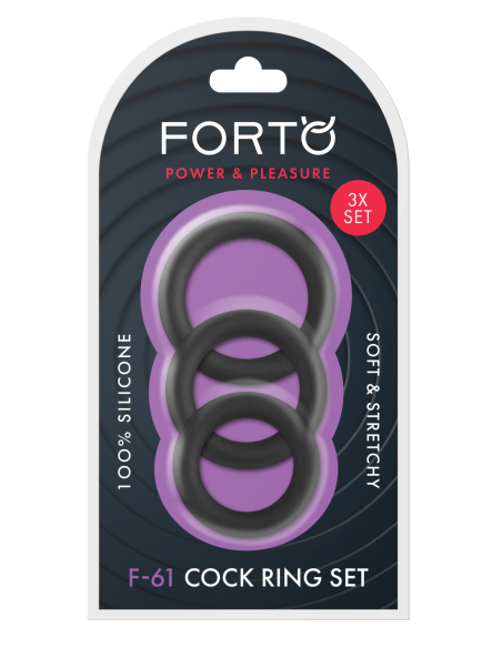 FORTO F-61 JUEGO DE ANILLOS EN C DE 3 PIEZAS NEGRO