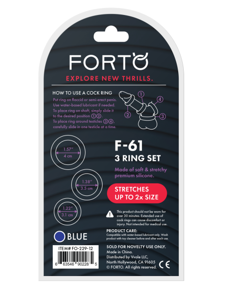 FORTO F-61 3 PIECE C-RING SET RED