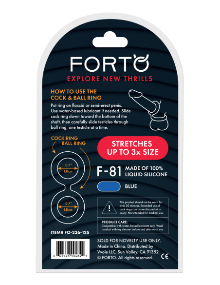 FORTO F-81 DOBLE ANILLO 44MM AZUL