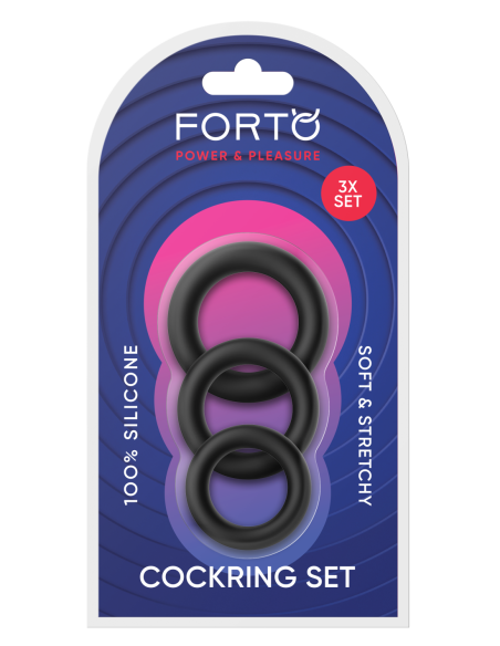 FORTO F-39 TRIO JUEGO DE ANILLOS PARA EL PENE NEGRO