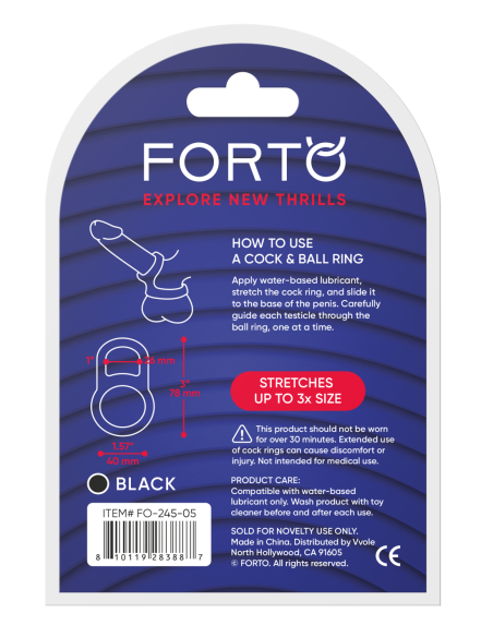 FORTO F-41 LOCK COCK AND BALL RING BLACK