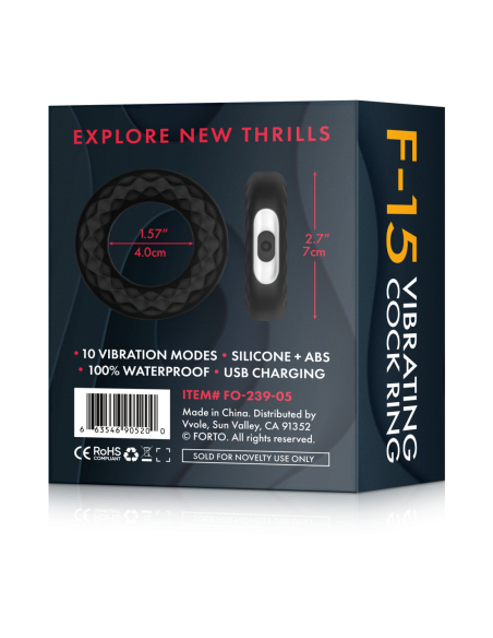 FORTO F-15 ANILLO VIBRADOR NEGRO