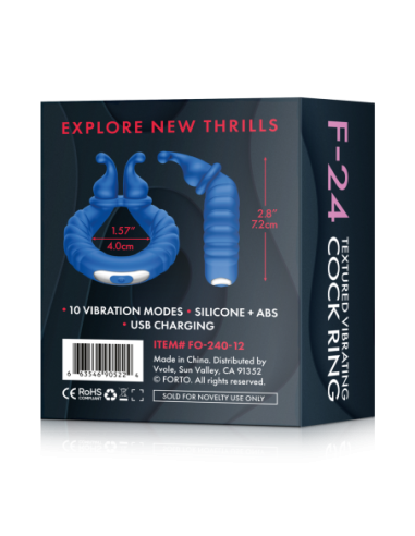 FORTO F-24 ANILLO VIBRADOR TEXTURIZADO AZUL
