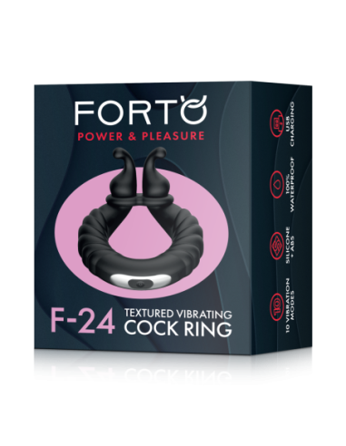 FORTO F-24 ANILLO VIBRADOR TEXTURIZADO NEGRO