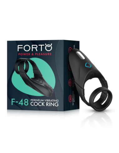 FORTO F-48 VIBRATING PERINEUM DOUBLE C-RING BLACK